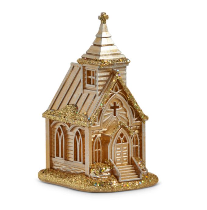 Golden Church Ornament 4&quot;