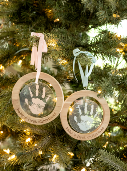 Baby&#39;s First Christmas Handprint Acrylic Ornament