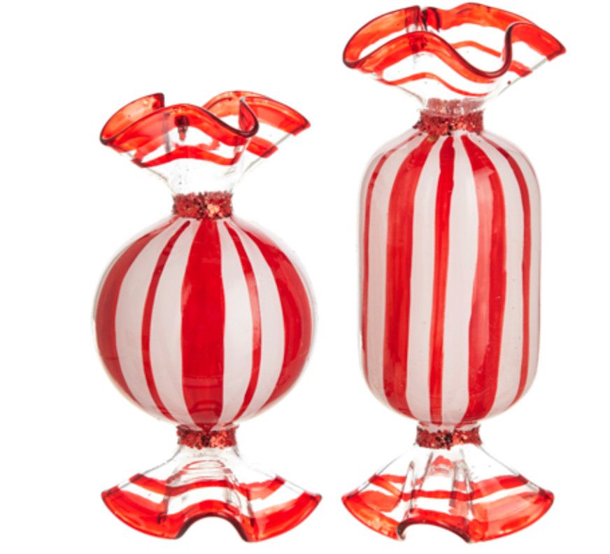 Glass Peppermint Candy Ornament