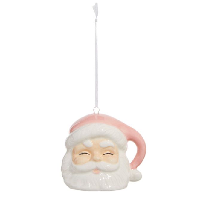 Pink Santa Ornament