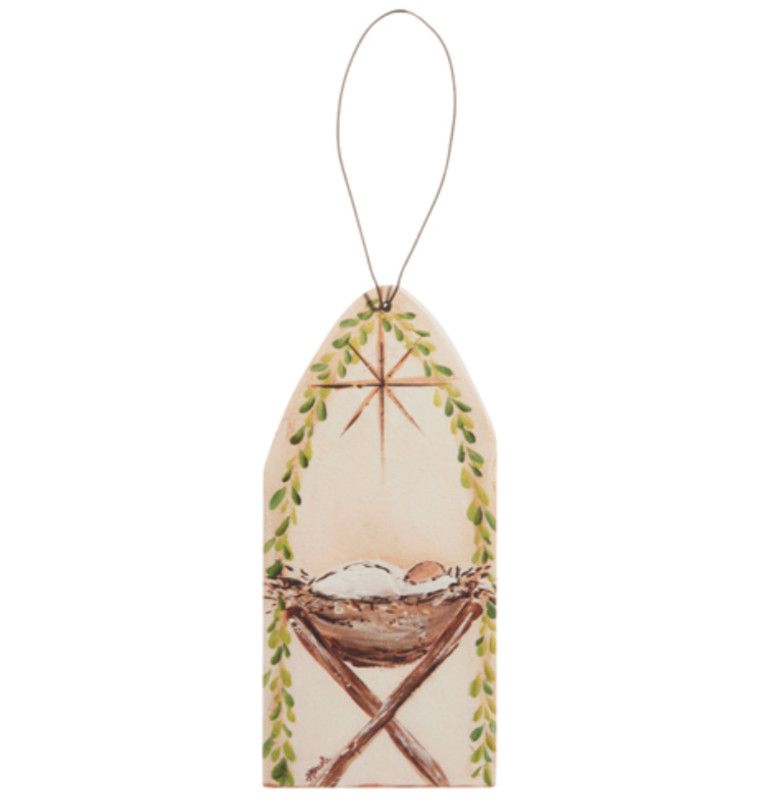 Jesus in Manger Cutout Ornament