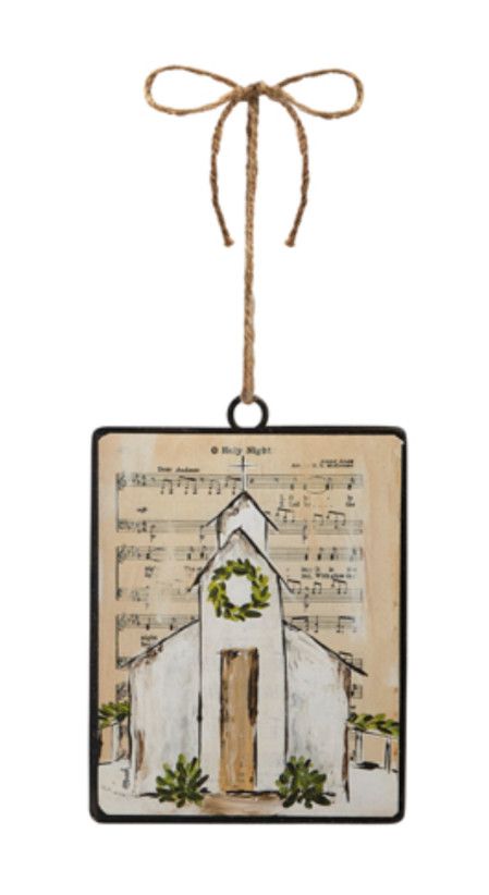 Holy Night Music Sheet Church Ornament