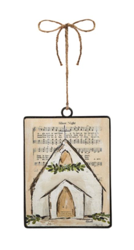 Silent Night Music Sheet Church Ornament