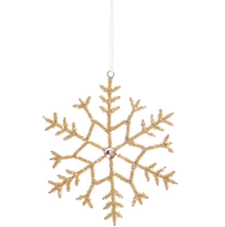 Beaded Gold Snowflake Ornament