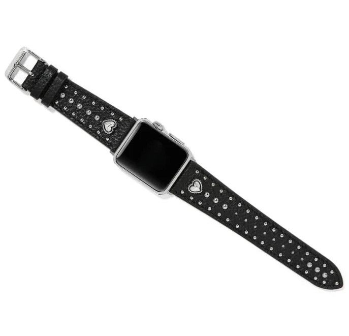 Pretty Tough Heart Watch Band Black Leather