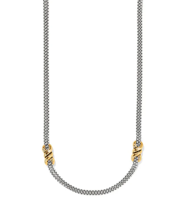 Interlok Twist Two Tone Double Chain Necklace