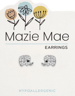 Mazie Mae Crystal Elephant Stud Earrings