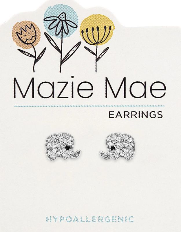 Mazie Mae Crystal Elephant Stud Earrings