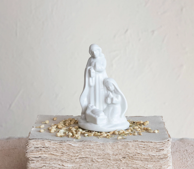 White Stoneware Holy Family