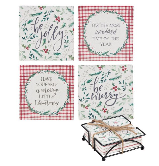 The Holidays Coaster Set with Holder