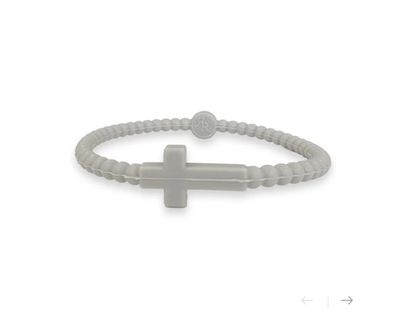 Jesus Cross Silicone Bracelet Slate