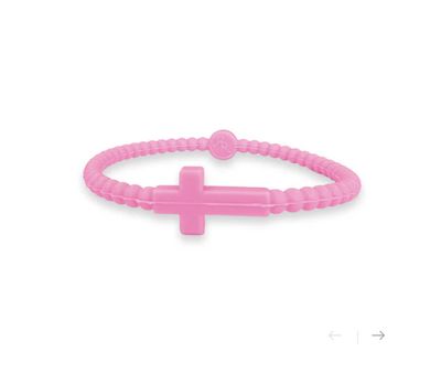 Jesus Cross Silicone Bracelet Malibu Pink