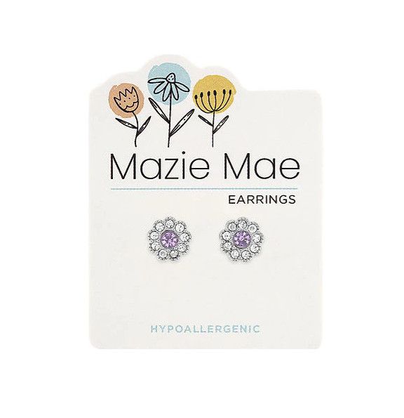 Mazie Mae Silver Light Amethyst Stud Earrings