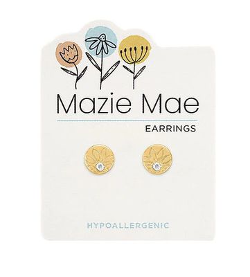 Mazie Mae Gold Outlined Sunflower Stud Earrings