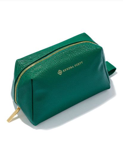 Large Cosmetic Zip Case in Green