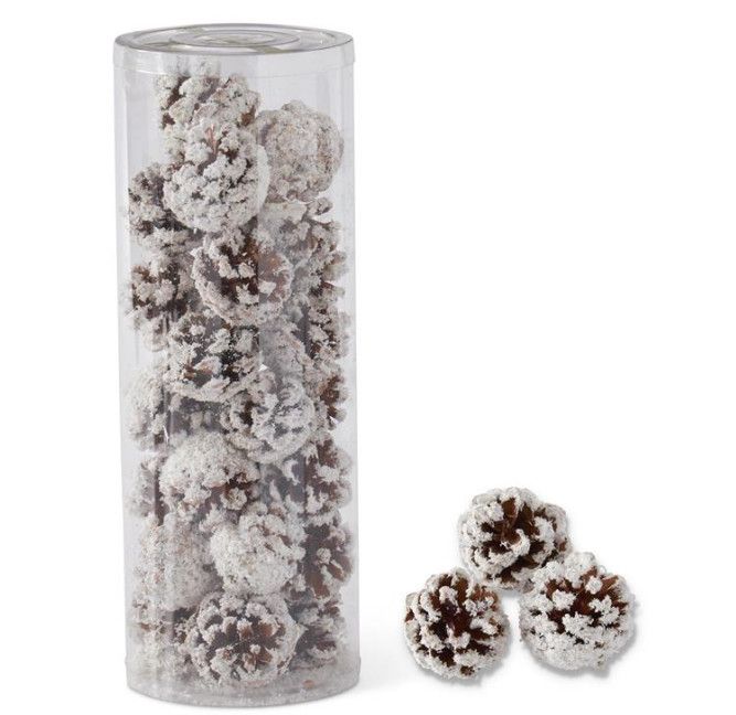Glittered Flocked Pinecones