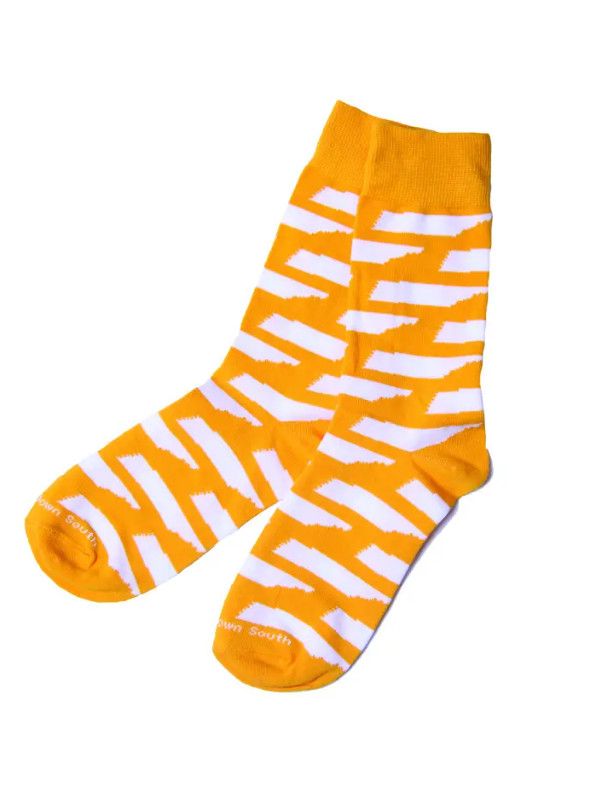 Tennessee Orange with White State Shape Socks