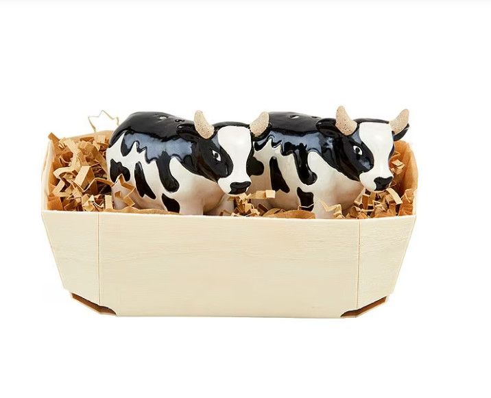Farm Cow Salt + Pepper Basket