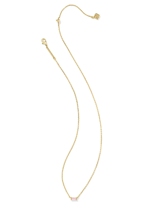 The Juliette Gold Pendant Necklace in Rose Quartz