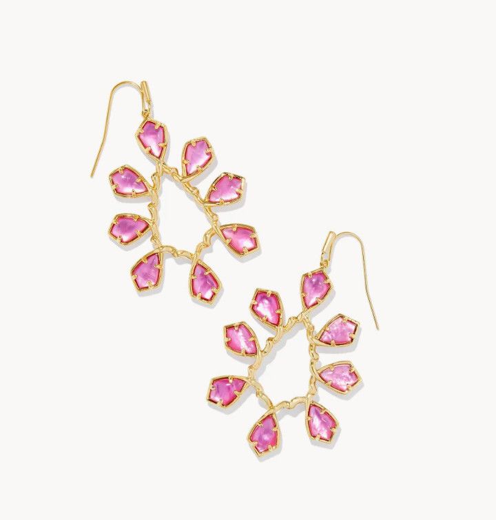 The Camry Open Frame Gold Earring in Azalea Illusion