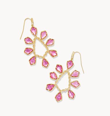 The Camry Open Frame Gold Earring in Azalea Illusion