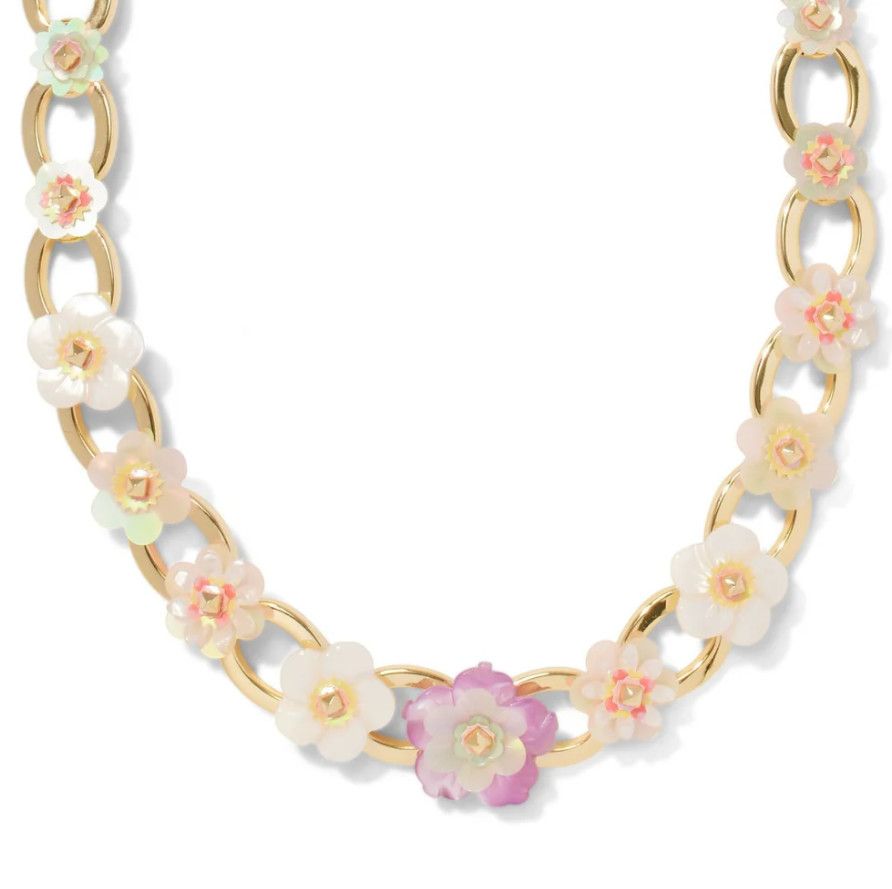 The Deliah Statement Gold Chain Necklace Pastel Mix