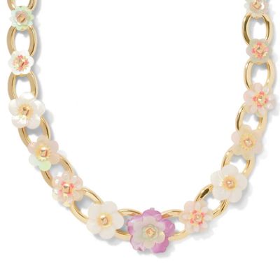 The Deliah Statement Gold Chain Necklace Pastel Mix