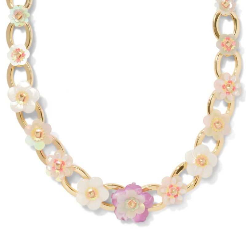 The Deliah Statement Gold Chain Necklace Pastel Mix