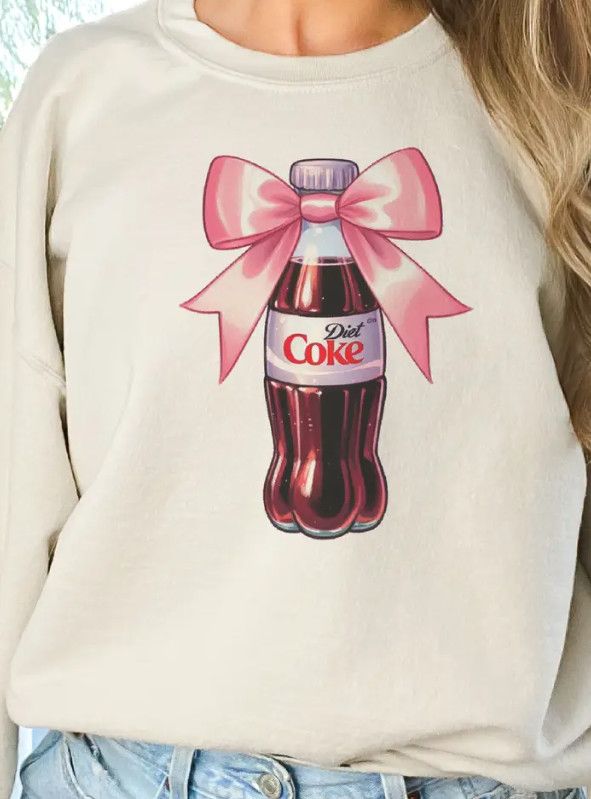 The Diet Coke Pink Bow Sweatshirt | Sand, Size: S