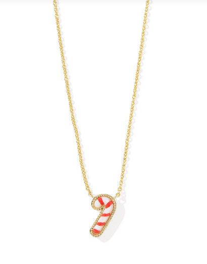 The Candy Cane Pendant Necklace Gold Ivory Mother of Pearl