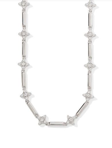 The Holland Strand White Crystal Necklace, Color: Silver