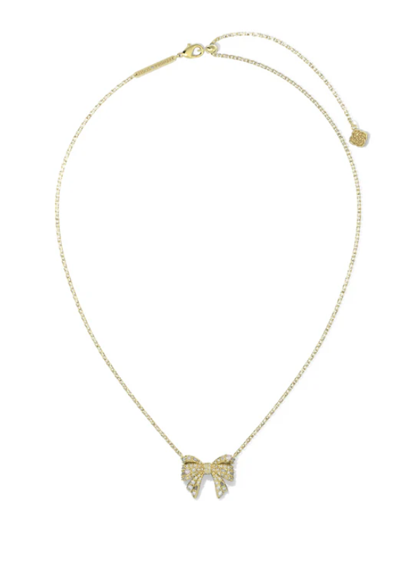 The Krista White Mix Bow Pendant Necklace