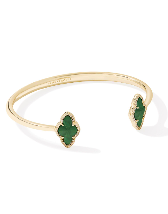 The Abbie Pave Frame Gold Cuff Bracelet