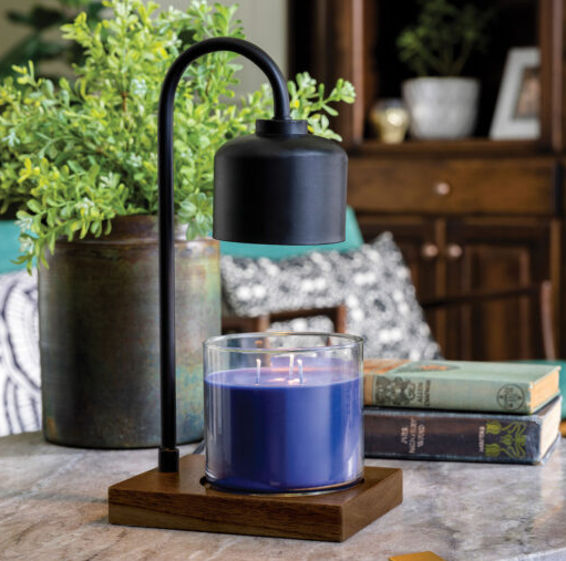 Arched Candle Warmer Lamp Black &amp; Wood