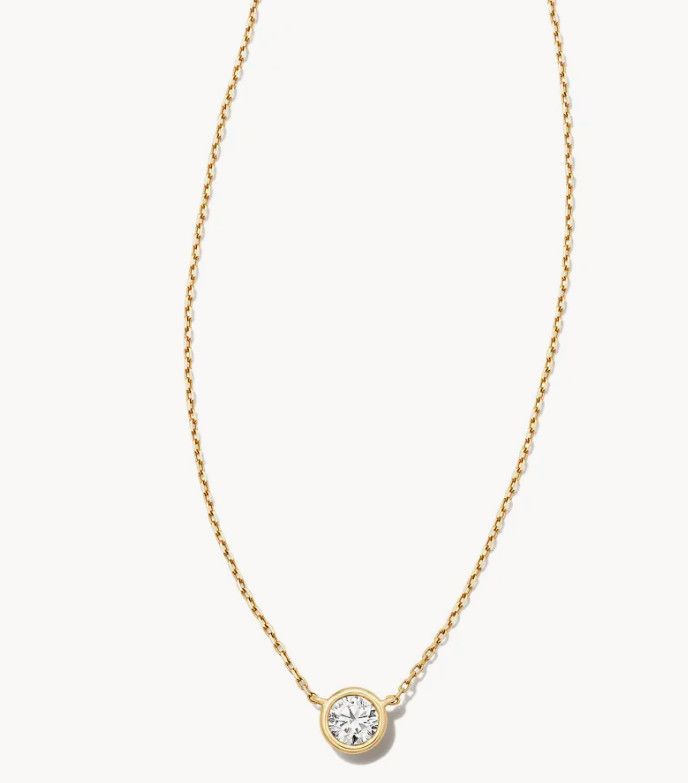 The Audrey Pendant Necklace .25 CT 14K Gold White Lab Diamond
