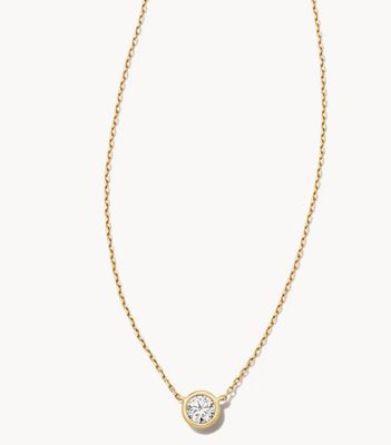 The Audrey Pendant Necklace .25 CT 14K Gold White Lab Diamond