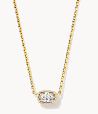 The Marisa Oval Solitaire Pendant 14K Gold white Diamond