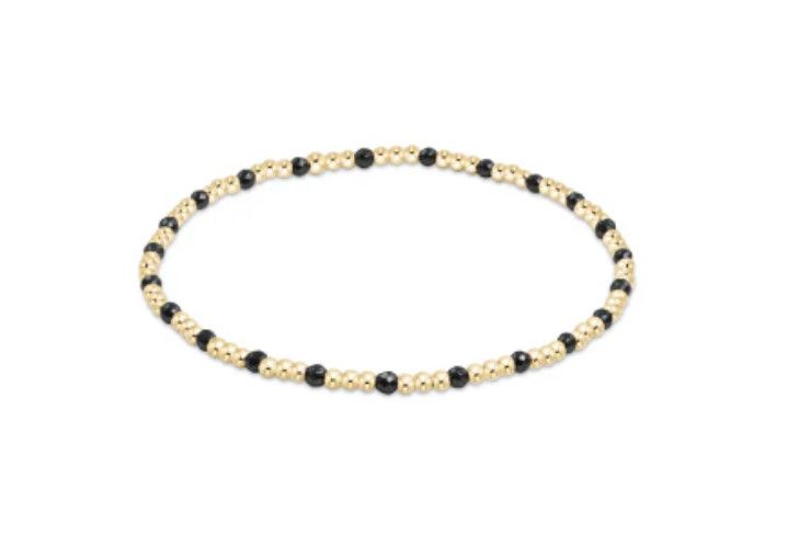 Enewton EXTENDS Gemstone Gold Sincerity Pattern 2mm Bead Bracelet Faceted Hematite
