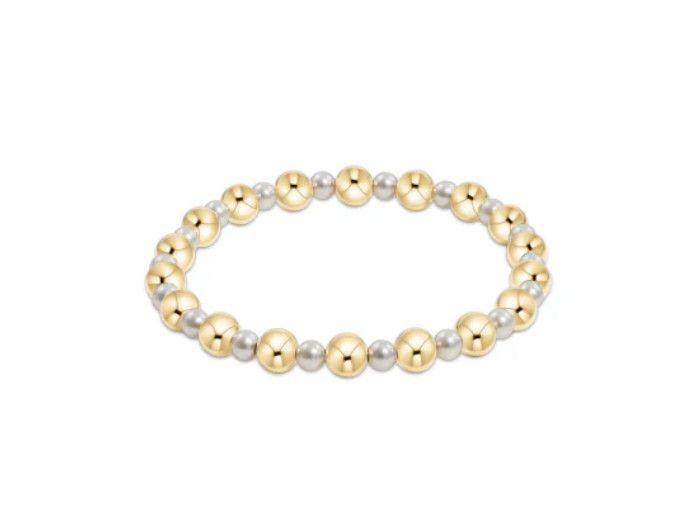 Enewton EXTENDS Pearl Grateful Pattern 4mm Bead Bracelet 6mm Gold