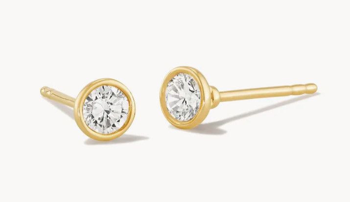 The Audrey 14K Gold Stud Earrings .26 Ct White Lab Diamond