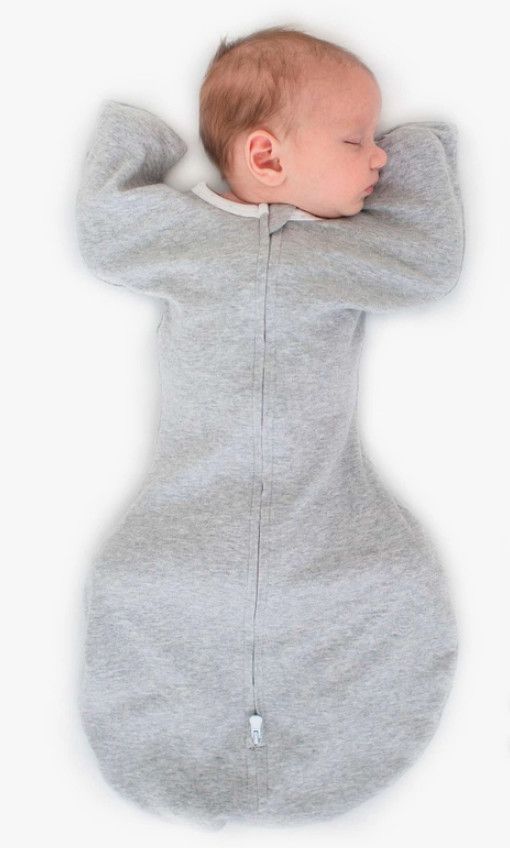 Swaddle Sack Heathered Gray Polka Dot Small 0-3mth