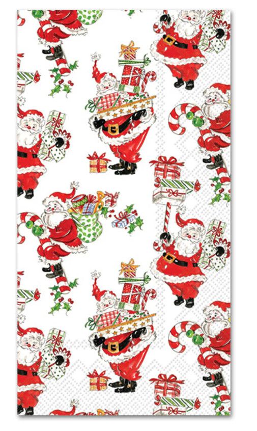 Holly Jolly Santas Christmas Guest Towels