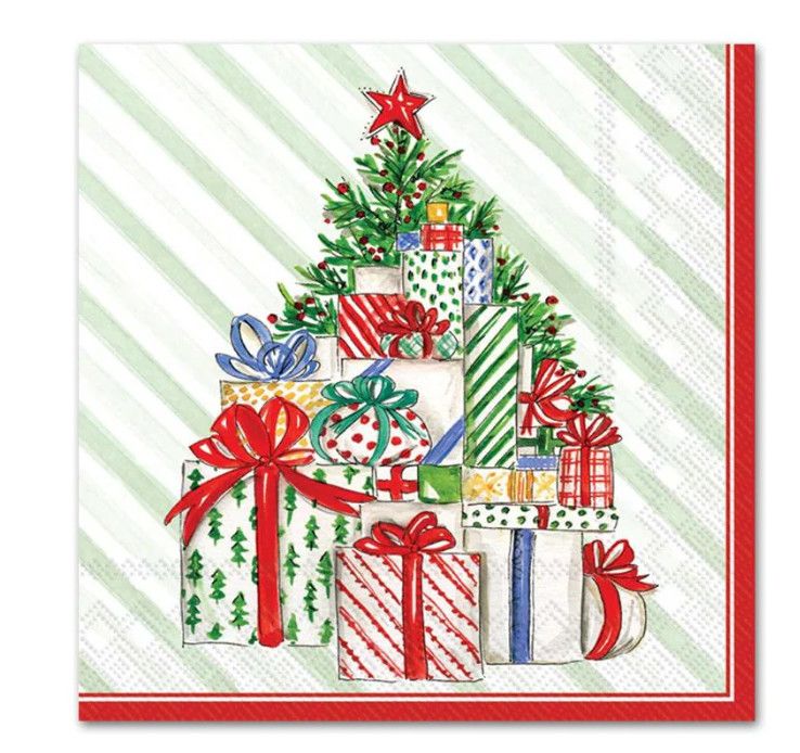 Christmas Presents Tree Cocktail Napkins
