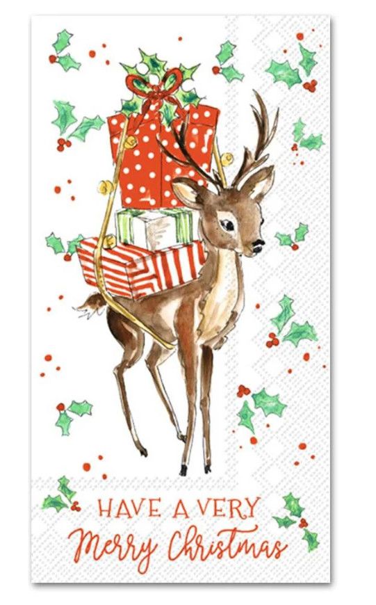Merry Little Deer Christmas Guest Towels