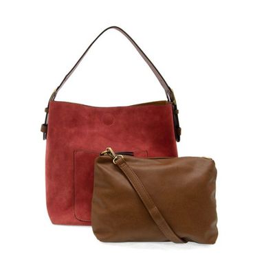 Rust Hobo Handbag Coffee Handle | Rich Faux Suede
