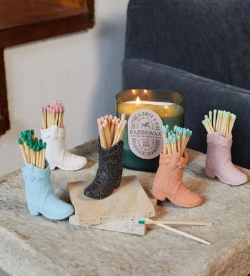 Vintage Cowboy Boot Match Holder