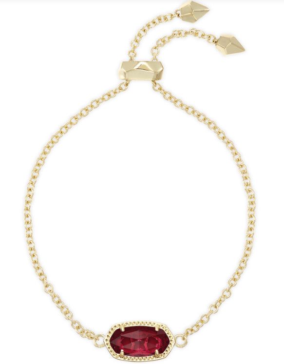 The Elaina Gold Chain Bracelet in Clear Berry