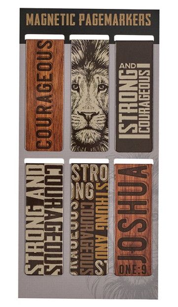 Magnetic Bookmark Set Strong and Courageous