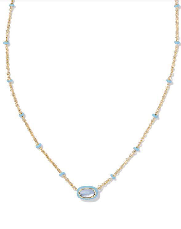The Mini Elisa Frame Pendant Gold Periwinkle Illusion