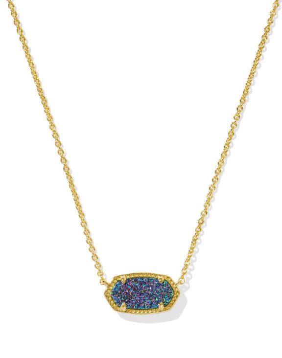 The Elisa Gold Necklace in Multi Drusy